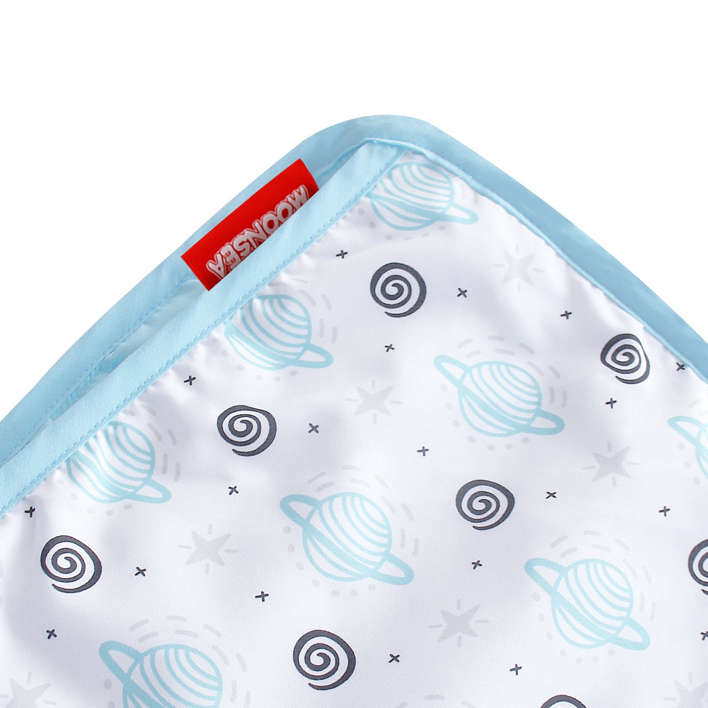 Toddler Nap Mat- Removable Pillow and Fleece Minky Blanket, 21" x 50", Planet