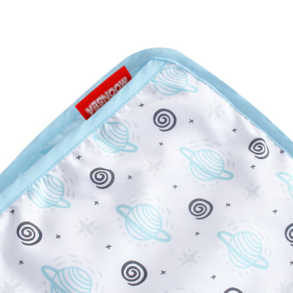 Toddler Nap Mat- Removable Pillow and Fleece Minky Blanket, 21" x 50", Planet