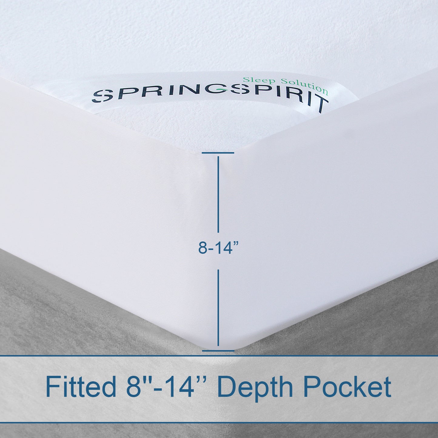 Waterproof Mattress Protector- Cotton, Hypoallergenic, Fitted up to 14 inches Depth