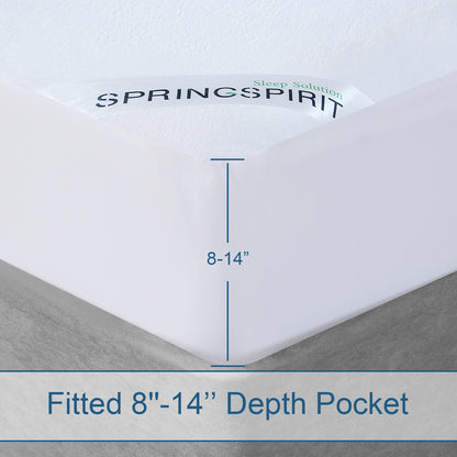 Waterproof Mattress Protector- Cotton, Hypoallergenic, Fitted up to 14 inches Depth