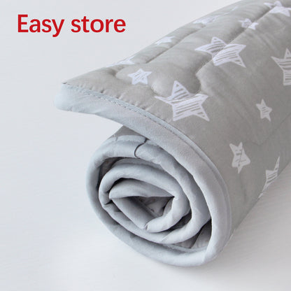 Dog Crate Mat- Soft ,Star Prints, Anti-Slip Bottom, Machine Washable,Grey Star