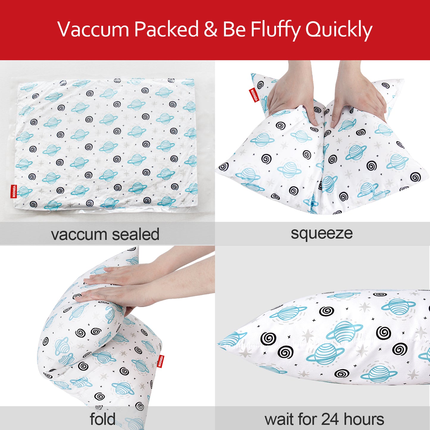 Toddler Pillow- Satellite Print, Hypoallergenic, Soft