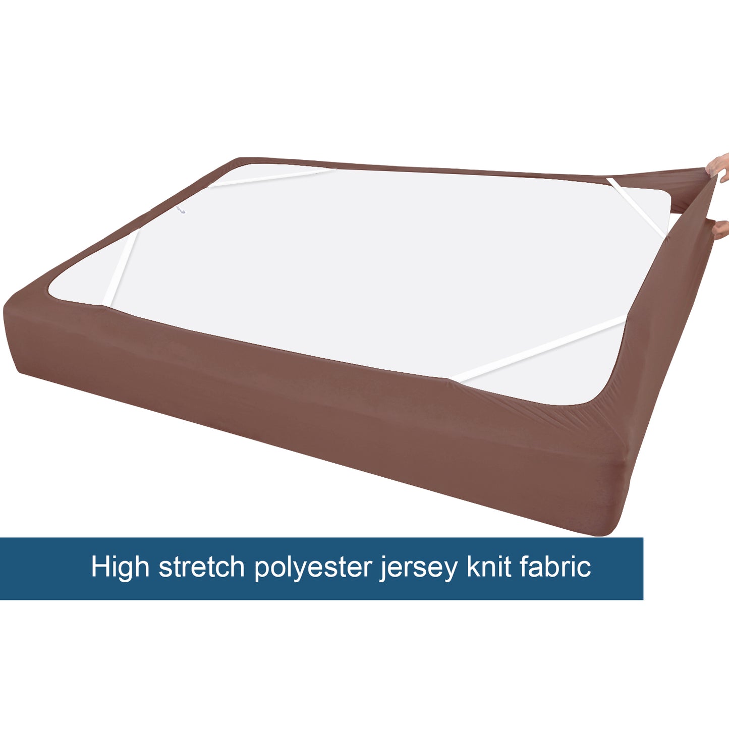 Box Spring Cover- Elastic Fabric Wrap, Sleek Alternative, Brown