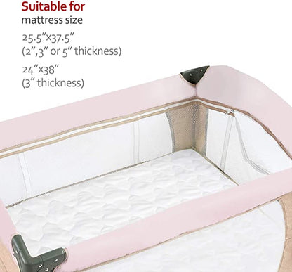 Pack N Play Mattress Pad Sheets Cover Waterproof 2 Pack, 27" X 39", Microfiber