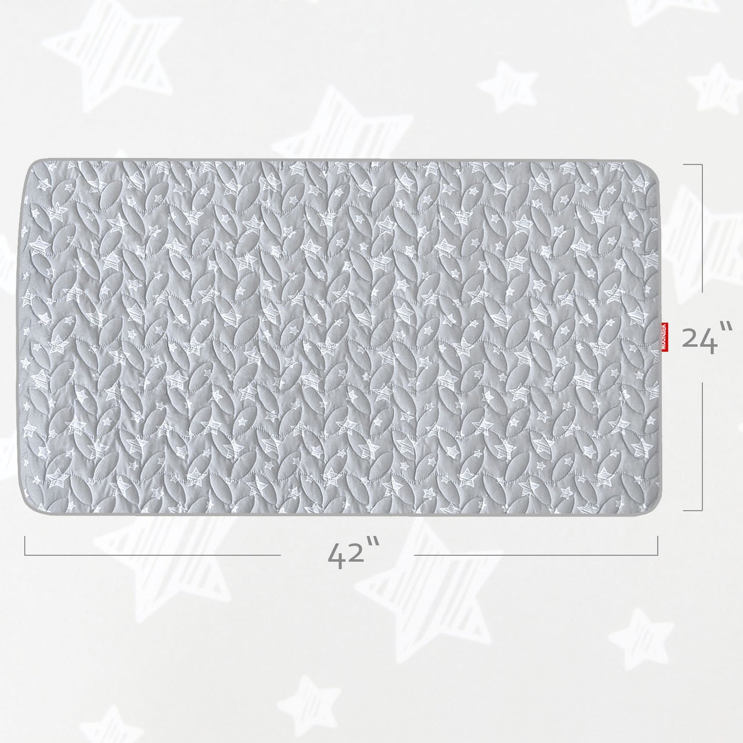 Travel Crib Sheet- Quilted, Breathable, Stars Print