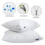 Bamboo Terry Waterproof Pillow Protector with Zipper