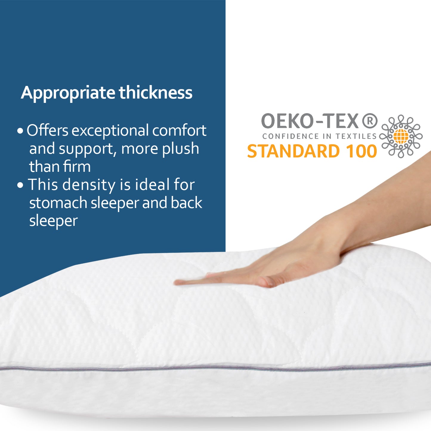 Adjustable Pillow- for Back/Stomach, Hypoallergenic, Premium Ball Fiber