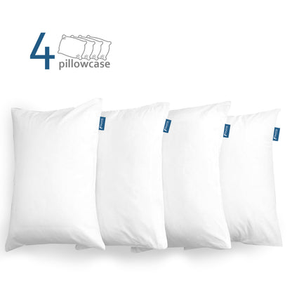Waterproof Pillow Protector- 4 Pack White, Zippered, Durable