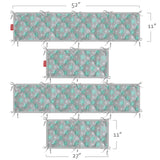 Baby Crib Bumper Pads- Breathable, Flower Print, 4 Piece Set