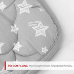 Baby Crib Bumper Pads- Washable, Grey Star Print, Thick, 4 Piece Set