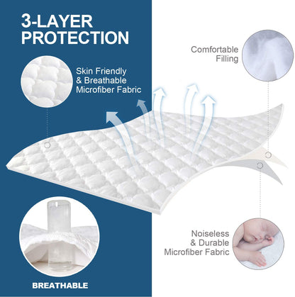 Mattress Pad- Thick Quilted, Soft, Breathable, Noiseless