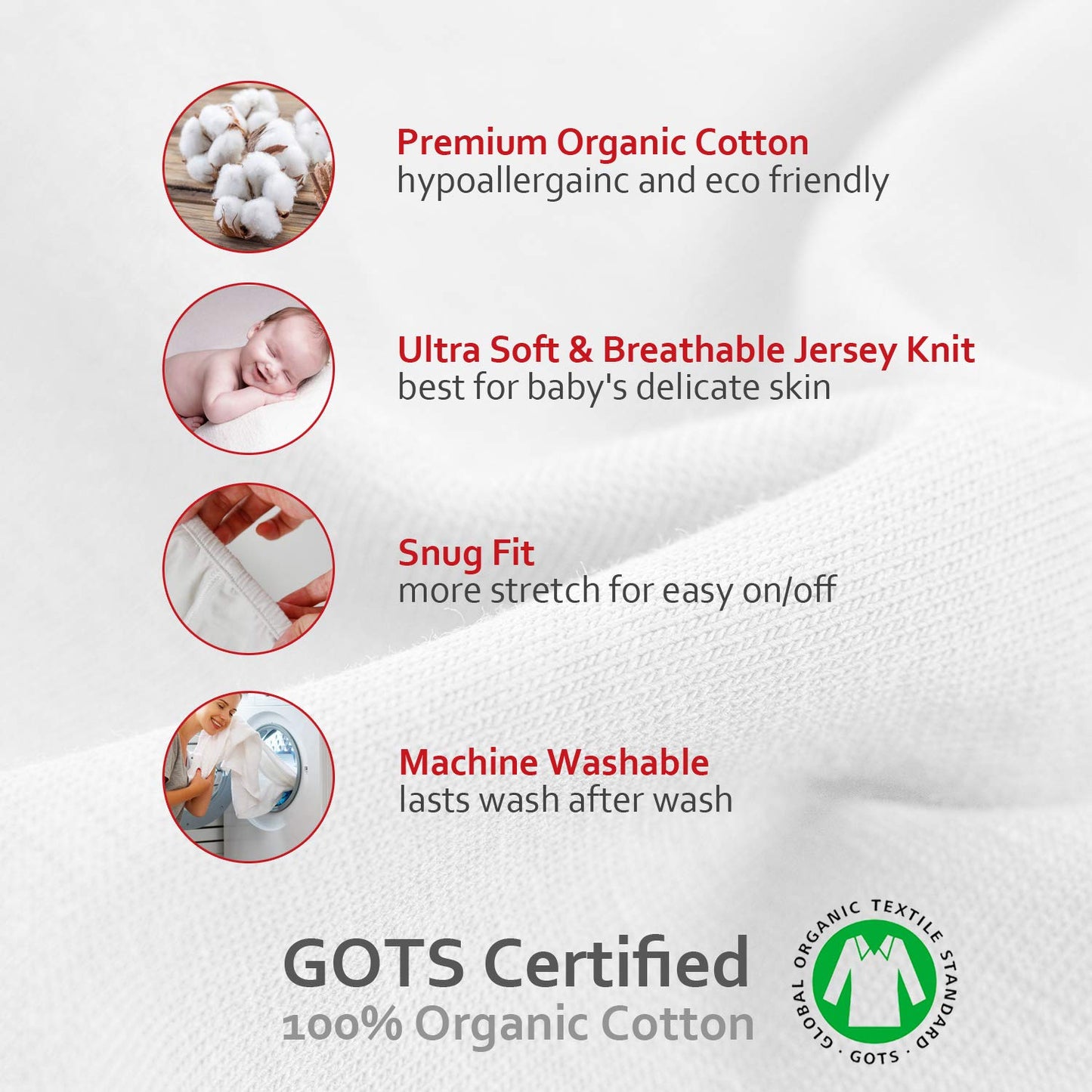Crib Sheet- Fit For Standard Crib, Organic Cotton