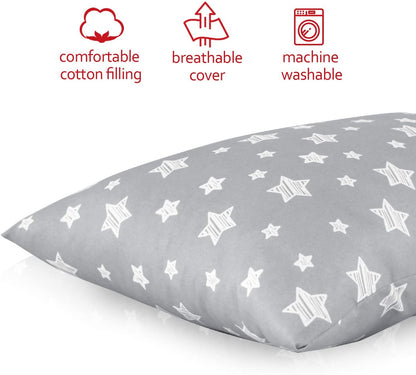 Toddler Pillow- Star Print, Hypoallergenic, Soft
