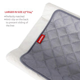 Changing Pad Liners- 3 Pack Grey, Bamboo Terry, Non-Slip Back, Waterproof, Reusable