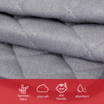 Changing Pad Liners- 3 Pack Grey, Bamboo Terry, Non-Slip Back, Waterproof, Reusable