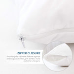 Pillow Protector Zippered- 4 Pack White, Waterproof, Hypoallergenic