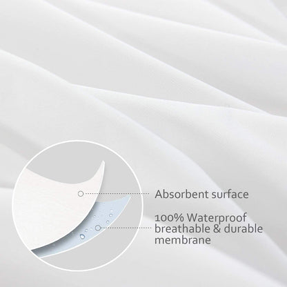 Pillow Protector Zippered- 4 Pack White, Waterproof, Hypoallergenic