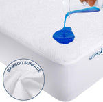 Waterproof Mattress Protector- Bamboo Terry, Hypoallergenic, Noiseless