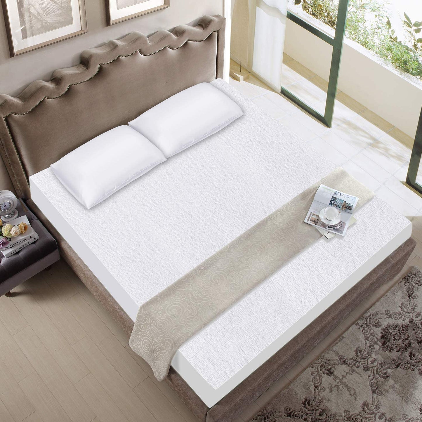Mattress Cover/Protector- Bamboo, Waterproof,Hypoallergenic, Noiseless