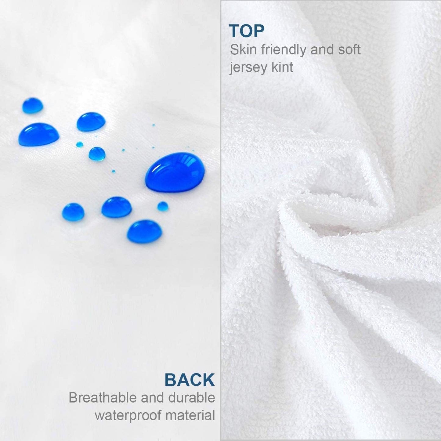 Zippered Mattress Protector- Cotton Terry, 6-Side Waterproof, Dustproof